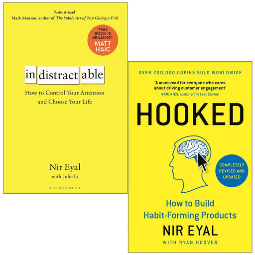 Hooked & Indistractable by Nir Eyal 2 Books Collection Set - Non Fiction - Hardback Non-Fiction Penguin