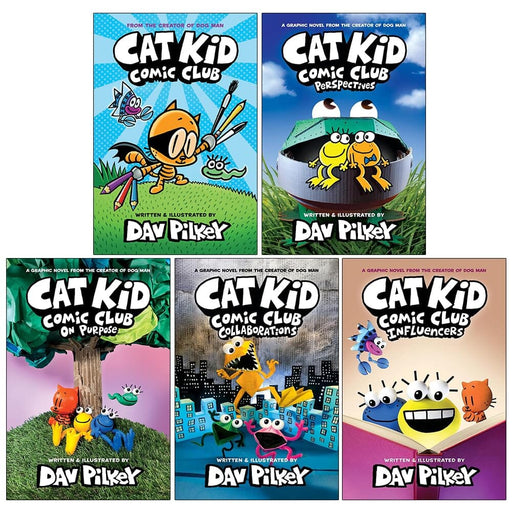 Cat Kid Comic Club by Dav Pilkey 5 Books Collection Box Set - Graphic Novels - Ages 7-12 - Hardback Graphic Novels Scholastic