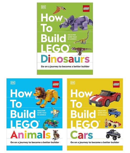 How to Build LEGO Cars, Dinosaurs & Animals by Jessica Farrell & Nate Dias 3 Books Collection Set - Ages 7-9 - Hardback 7-9 DK