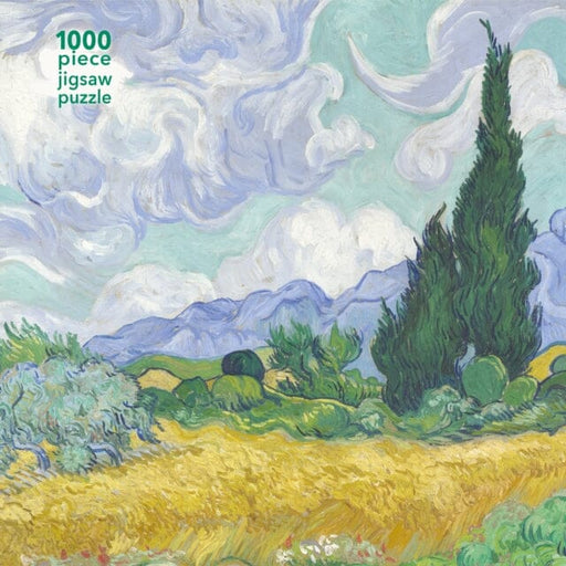 Adult Jigsaw Puzzle Vincent van Gogh: Wheatfield with Cypress 1000-piece Jigsaw Puzzles by Flame Tree Studio Extended Range Flame Tree Publishing