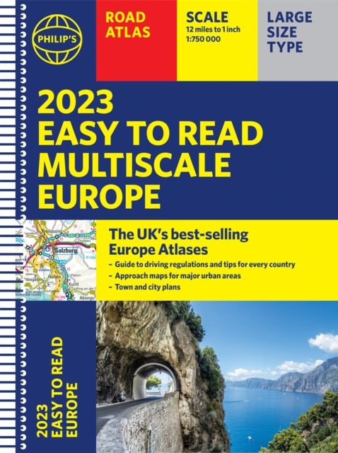 2023 Philip's Easy to Read Multiscale Road Atlas Europe: (A4 Spiral binding) Extended Range Octopus Publishing Group