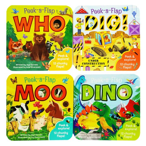 Peek a Boo Dig! Fun Children's Interactive Lift a Flap by Jaye Garnett 4 Books Collection Set - Ages 2+ years - Board Book 0-5 Cottage Door Press