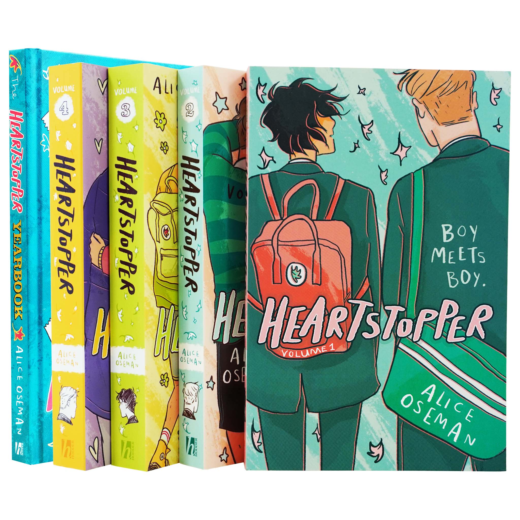 The Heartstopper Series & Heartstopper Yearbook by Alice Oseman 5 Books  Collection Set - Ages 12+ - Paperback/Hardback