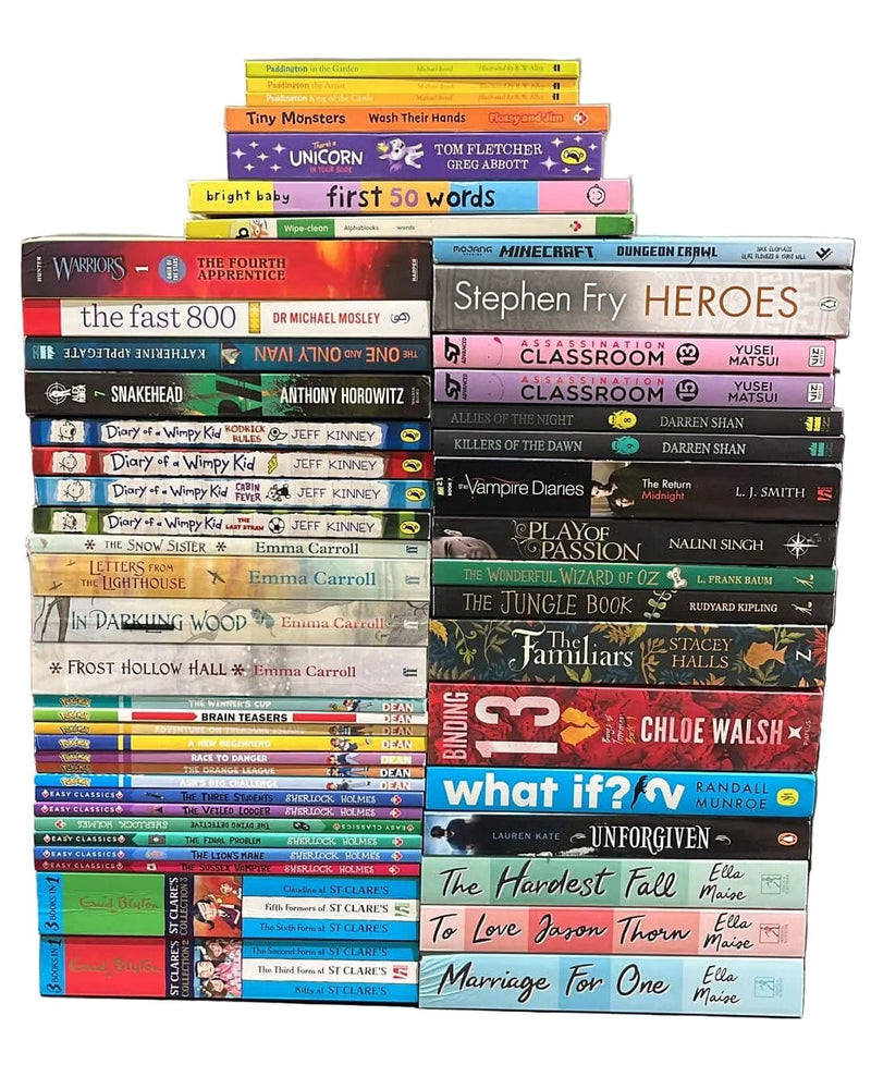 JOBLOT NUMBER 007: 45 Fiction/Children's Mix Books Collection - Paperback - T PT Books2Door