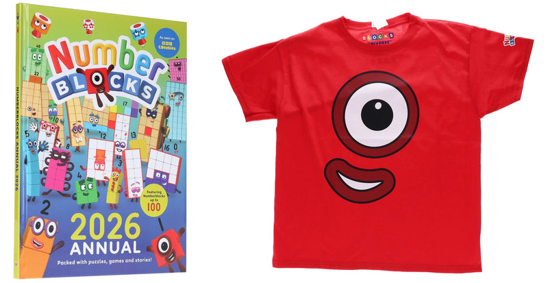 Numberblocks Annual 2026: Packed with Puzzles, Games and Stories With One's Face Kids T-Shirt - Ages 3-5 - Hardback 3-5 Sweet Cherry Publishing