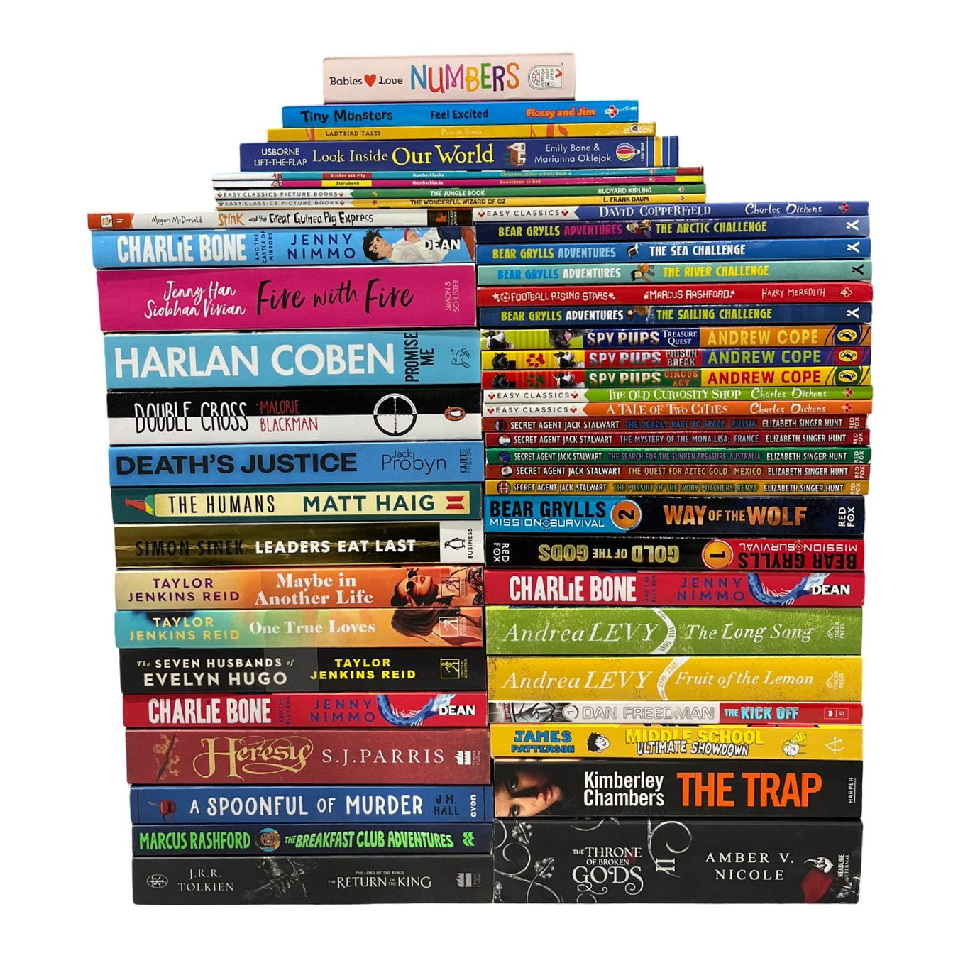 JOBLOT NUMBER 25 : 45 Fiction/Children's Mix Books Collection - Paperback - T 12 Books2Door