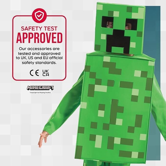 Disguise Minecraft Creeper Costume for Kids, Official Minecraft Product, Pixel Detailing, Includes Creeper Block Body and Creeper Headpiece 3-5 Disguise