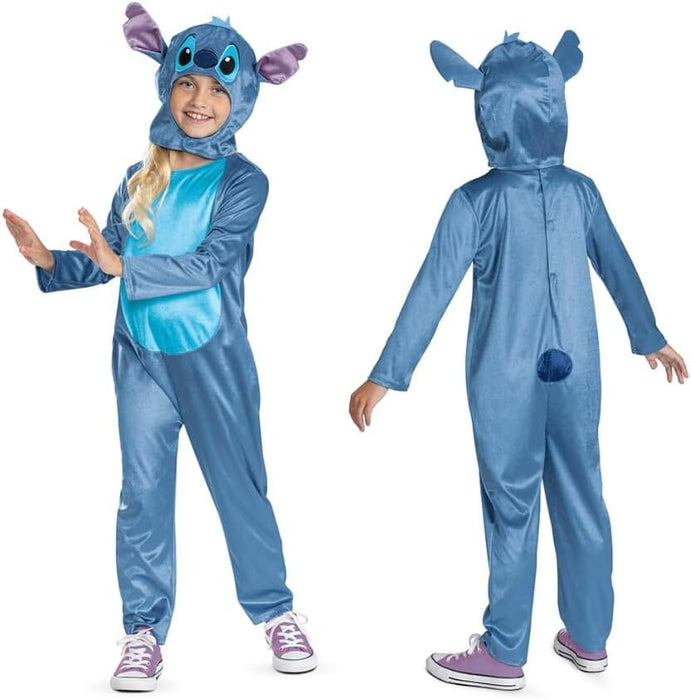 Disney Lilo & Stitch Fancy Dress for Kids: Stitch Jumpsuit for Kids Includes Hood with Dimensional Ears and Soft Fabric 3-5 Disguise