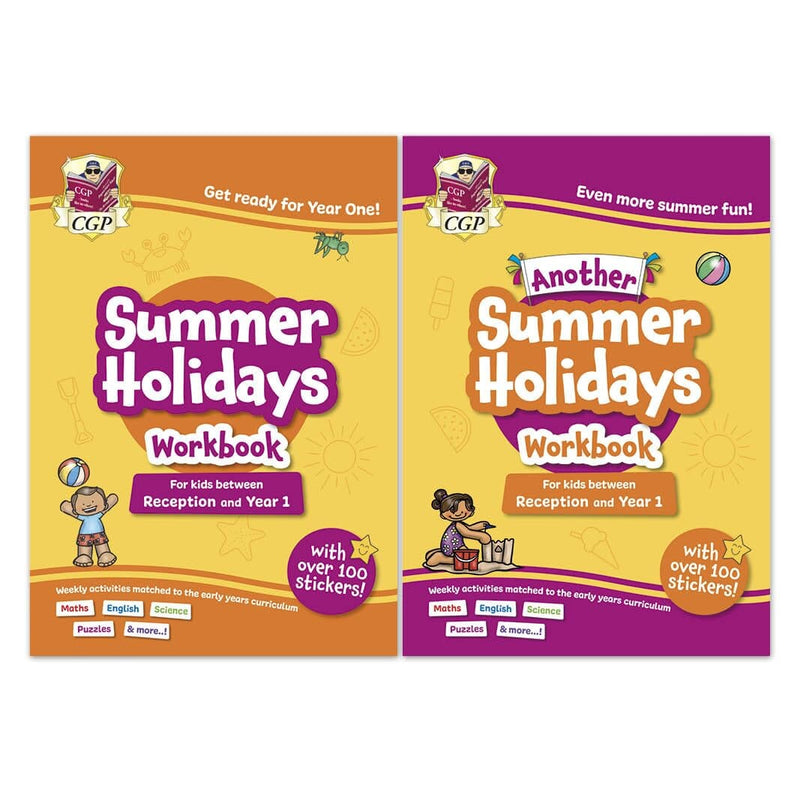 CGP Summer Holidays Activity Workbook (For kids between Reception to Year 1) With 100+ Stickers 2 Books Set - Paperback 3-5 Coordination Group Publications Ltd (CGP)
