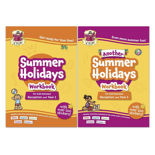 CGP Summer Holidays Activity Workbook (For kids between Reception to Year 1) With 100+ Stickers 2 Books Set - Paperback 3-5 Coordination Group Publications Ltd (CGP)