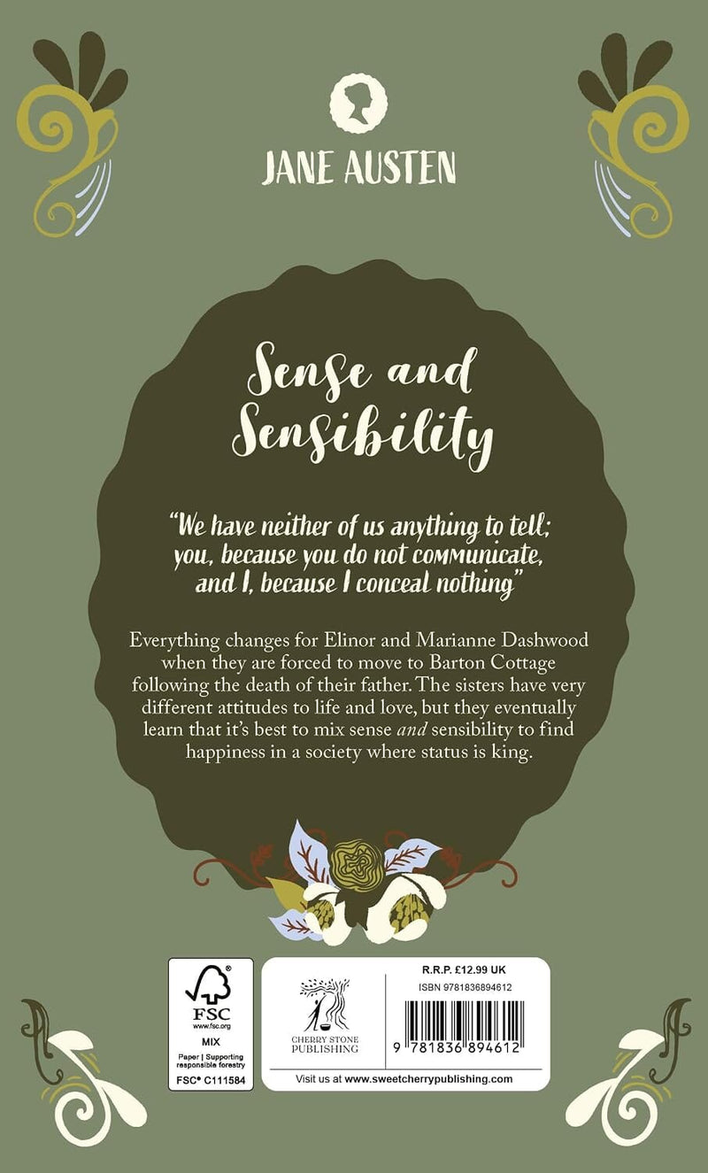 Sense and Sensibility by Jane Austen - Ages 12+ - Special Edition Hardback (Sprayed Edges) Fiction Sweet Cherry Publishing