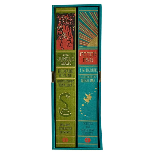 The Jungle Book & Peter Pan by Rudyard Kipling & J. M Barrie (Minalima Edition) 2 Books Box Set - Ages 8+ - Hardback 9-14 Wilco Books