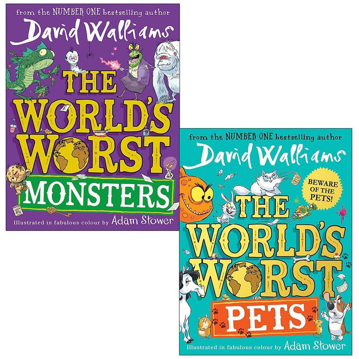 The World’s Worst Monsters & Pets by David Walliams (Illustrated) 2 Books Collection Set - Ages 7-12 - Paperback 7-9 HarperCollins Publishers