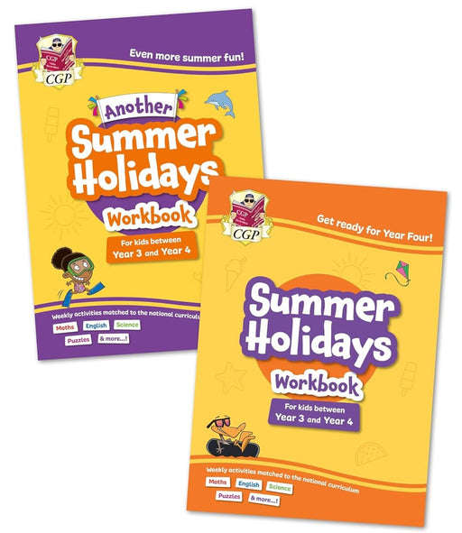 CGP Summer Holidays Activity Workbook Bundle(for kids between Year 3 & Year 4) 2 Books Set - Ages 7-8 - Paperback 7-9 Coordination Group Publications Ltd (CGP)