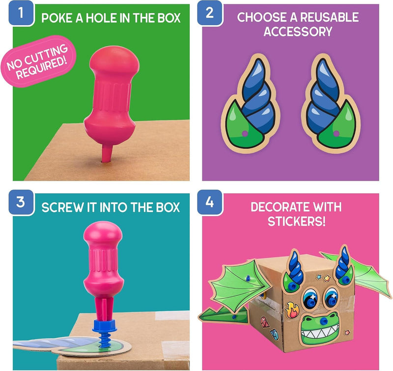 Learning Resources Boxineers Cardboard Animals: Transform Boxes INTO Animals! (Mix & Match 75+ Reusable Pieces!) - Ages 5+ - Educational Toy Educational Toys Learning Resources