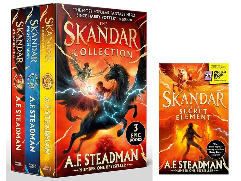 The Skandar Collection Series With Skandar and the Secret Element: World Book Day 2026 by A.F. Steadman 4 Books Set - Ages 9-12 - Paperback 9-14 Simon & Schuster