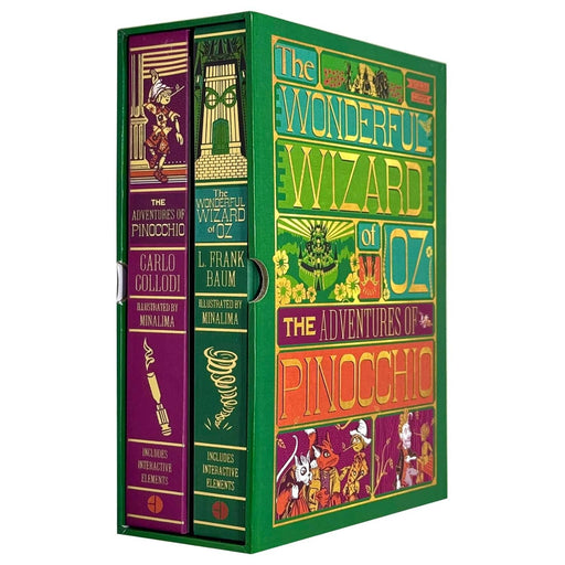 The Wonderful Wizard of Oz & The Adventures of Pinocchio (MinaLima Edition) by L. Frank Baum & Carlo Collodi 2 Books Box Set - Fiction - Hardback (Illustrated with Interactive Elements) Fiction HarperCollins Publishers