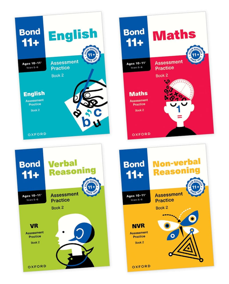 Bond 11+ Assessment Practice Papers for Year 5-6 (Book 2) 4 Books Set - Ages 10-11+ - Paperback