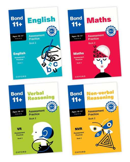 Bond 11+ Assessment Practice Papers for Year 5-6 (Book 2) 4 Books Set - Ages 10-11+ - Paperback 9-14 OUP Oxford