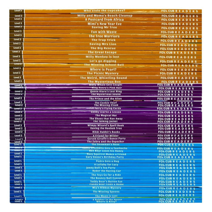 Fox Cub Readers My First, Emerging & Confident (Level 1-3) Collection 54 Books Set- Ages 3+ - Paperback 0-5 Fox Eye Publishing