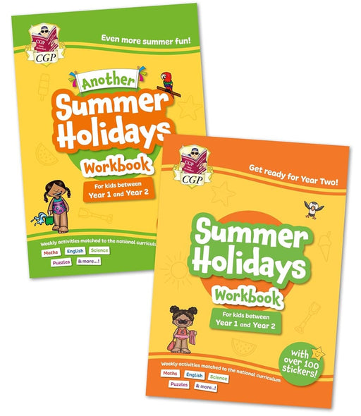 CGP Summer Holidays Activity Workbook Bundle(for kids between Year 1 & Year 2) 2 Books Set - Ages 5-6 - Paperback 5-7 Coordination Group Publications Ltd (CGP)