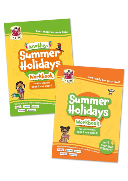 CGP Summer Holidays Activity Workbook Bundle(for kids between Year 1 & Year 2) 2 Books Set - Ages 5-6 - Paperback 5-7 Coordination Group Publications Ltd (CGP)