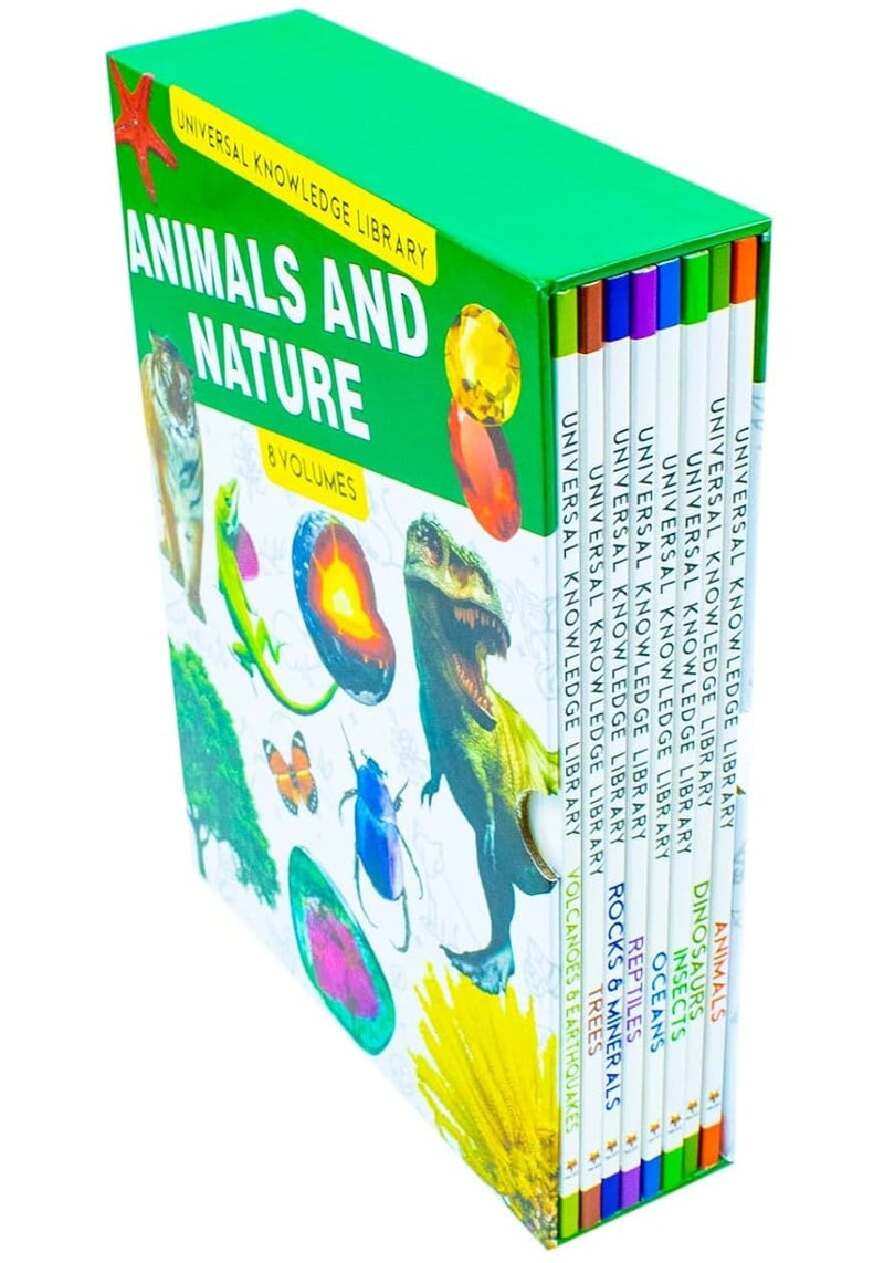 Universal Knowledge Library Series: Animals and Nature 8 Books Collection Set - Ages 7+ - Paperback 7-9 Fox Eye Publishing