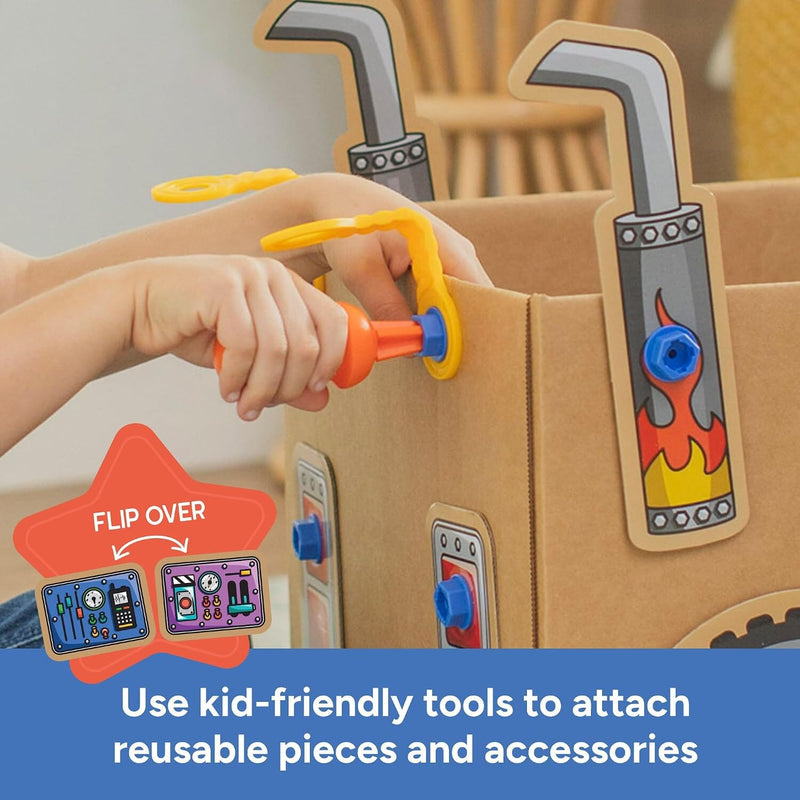 Learning Resources Boxineers Cardboard Vehicles: Transform Boxes INTO Vehicles! (Mix & Match 75+ Reusable Pieces!) - Ages 5+ - Educational Toy Educational Toys Learning Resources