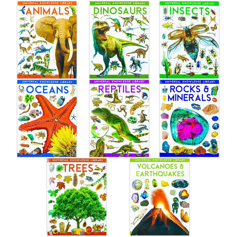 Universal Knowledge Library Series: Animals and Nature 8 Books Collection Set - Ages 7+ - Paperback 7-9 Fox Eye Publishing
