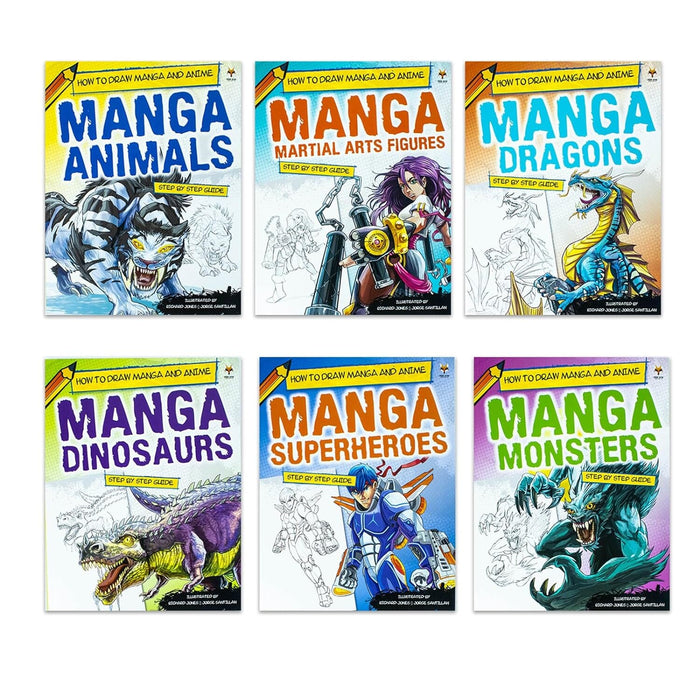 How To Draw Manga and Anime Series Step By Step Guide For Beginners 6 Books Collection Set - Ages 8-14 - Paperback 9-14 Fox Eye Publishing