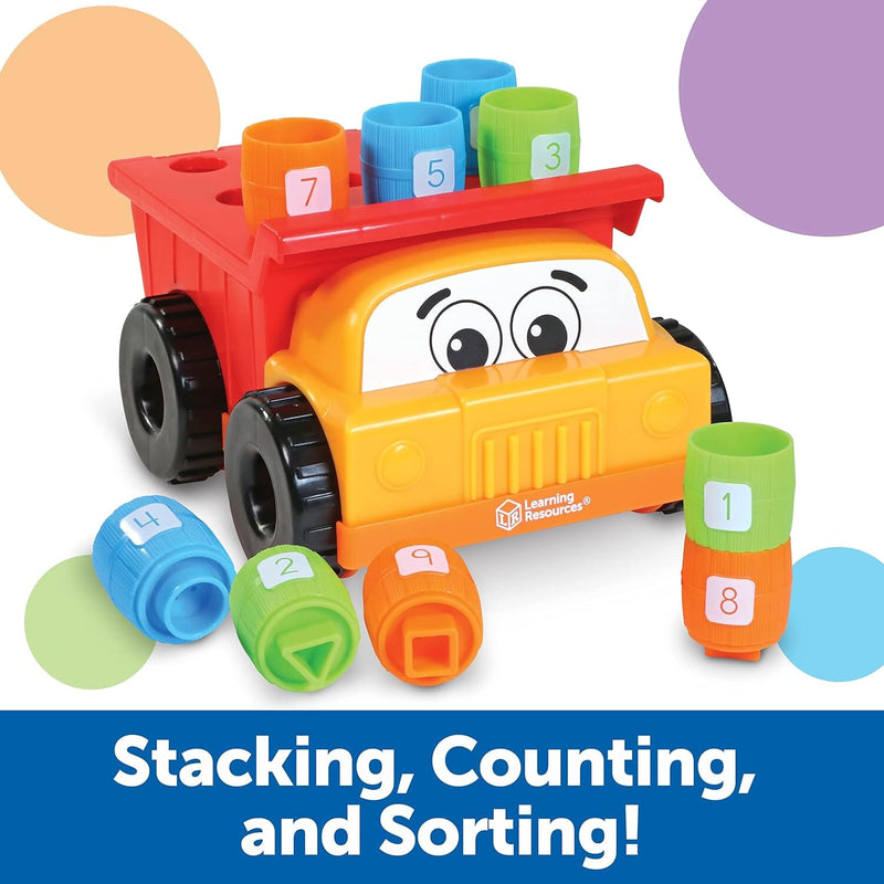 Learning Resources: Tony the Peg Stacker Dump Truck: 10 Pieces - Ages 18+ Months - Educational toy Books2Door