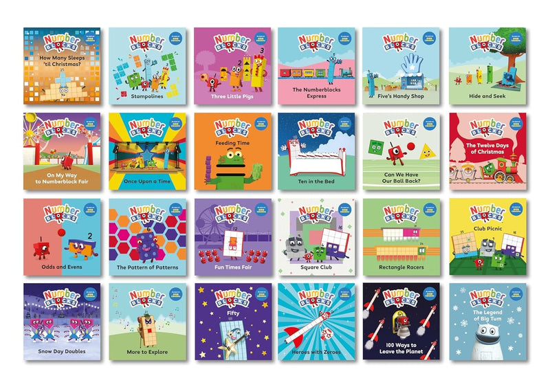 Numberblocks Advent Calendar - Countdown to Christmas 24 Story Books Collection (With sing-along Christmas song!) - Ages 3+ - Hardback 3-5 Sweet Cherry Publishing