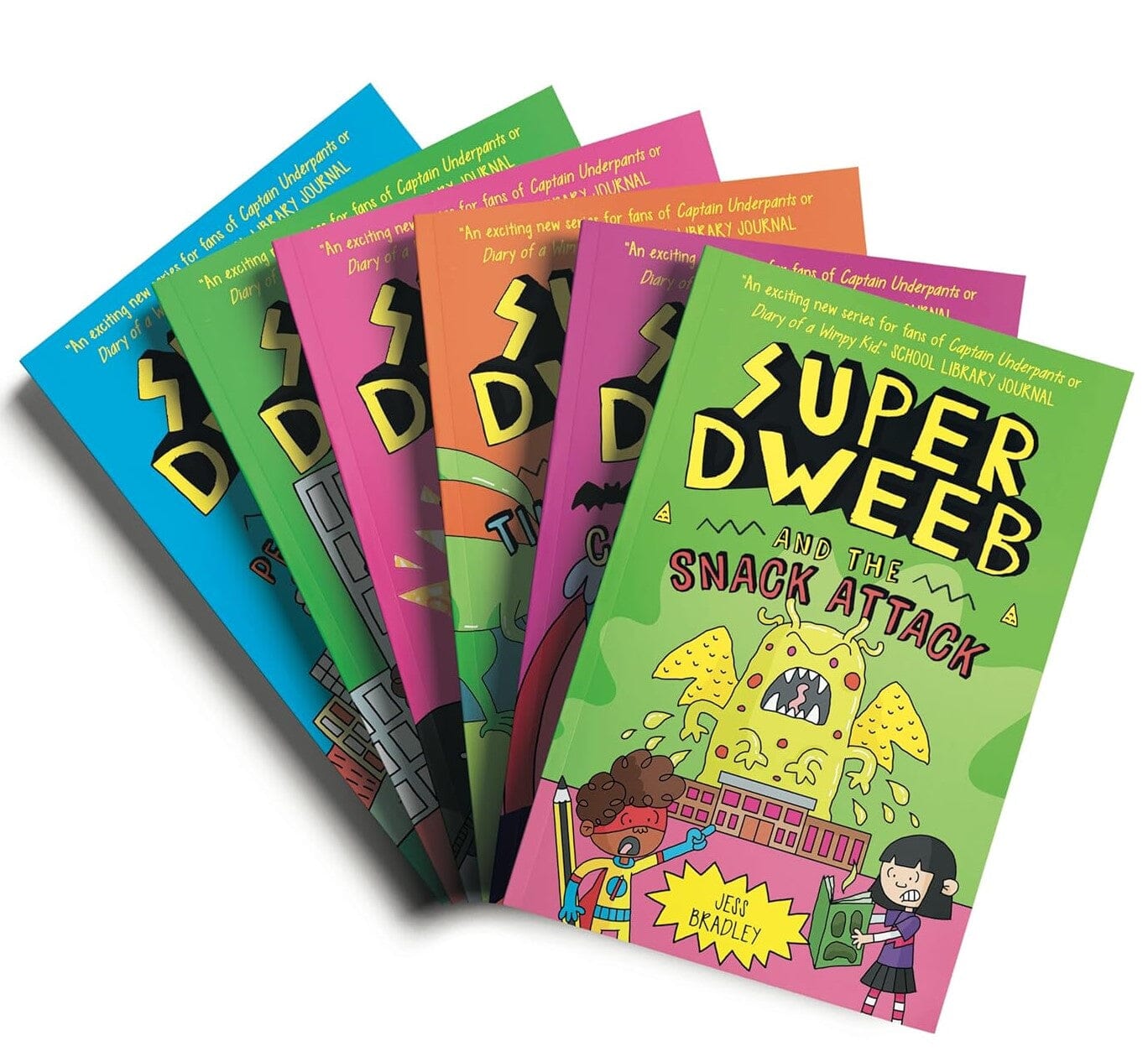 The Adventures of Super Dweeb Series By Jess Bradley 6 Books Collectio ...
