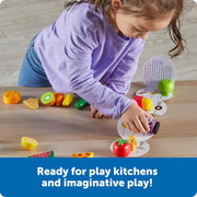 Learning Resources A to Z 26 Mini Alphabet Foods, Storage Bucket & Guide!: Play Kitchen, Pretend Play, Preschool Toys - Ages 3+ - Educational Toy 3-5 Learning Resources