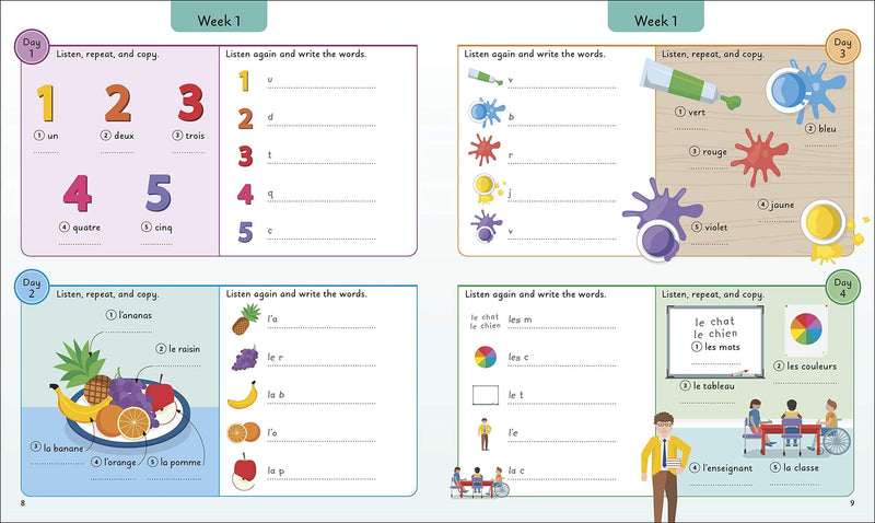 French for Everyone Junior 5 Words a Day: Learn and Practise 1,000 French Words - Ages 6-9 - Flexibound 7-9 DK Children
