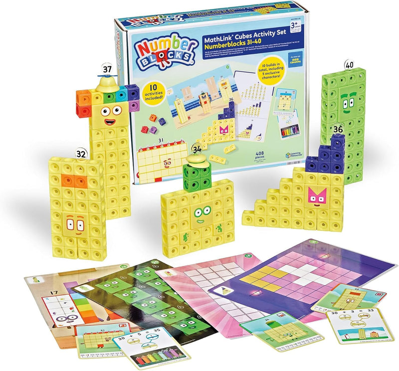 Learning Resources: Numberblocks: MathLink Cubes 31-40 Activity Set - Ages 3+ - Educational Toy 3-5 Learning Resources