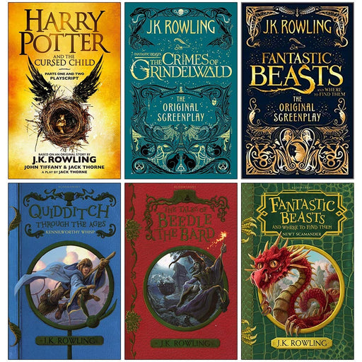 Harry Potter, Fantastic Beasts Scripts & Hogwarts Library By J.K. Rowling 6 Books Collection Set - Ages 10-15 - Paperback 9-14 Sphere