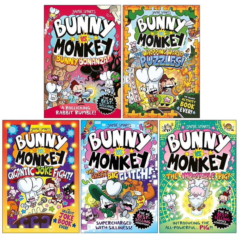 Bunny vs Monkey Comic Collection by Jamie Smart 5 Books Set - Ages 7+ - Paperback