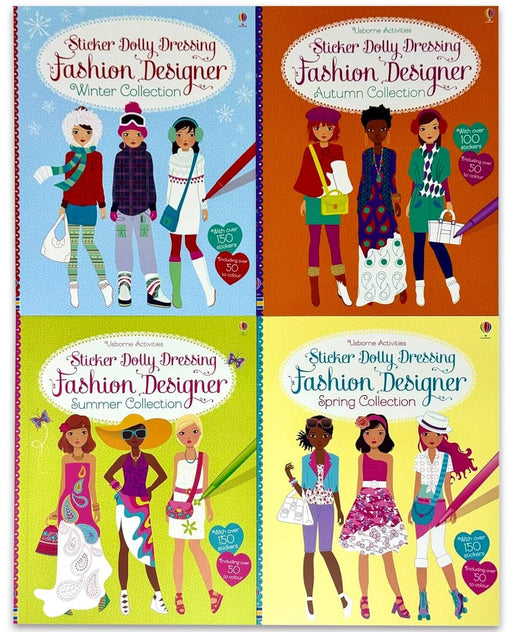 Usborne: Sticker Dolly Dressing Fashion Designer Activity Pack By Fiona Watt 4 Books Collection Box Set - Ages 7+ - Paperback 5-7 Usborne Publishing Ltd