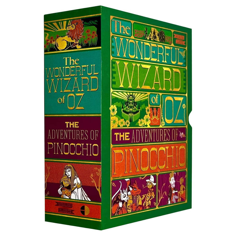 The Wonderful Wizard of Oz & The Adventures of Pinocchio (MinaLima Edition) by L. Frank Baum & Carlo Collodi 2 Books Box Set - Fiction - Hardback (Illustrated with Interactive Elements) Fiction HarperCollins Publishers