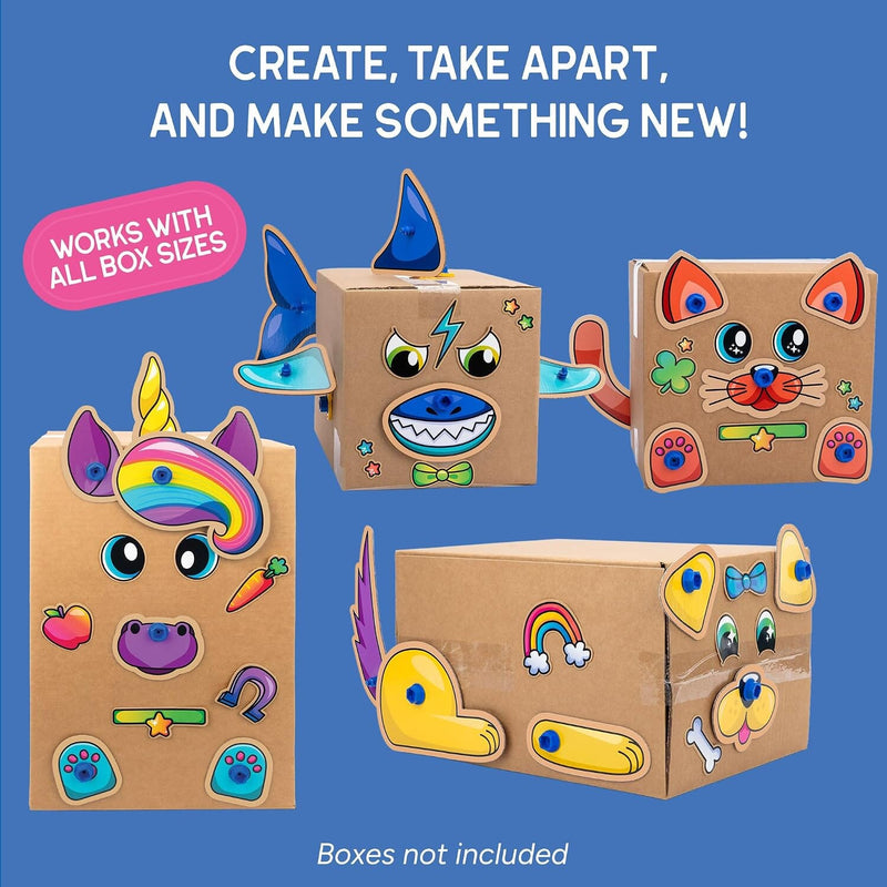 Learning Resources Boxineers Cardboard Animals: Transform Boxes INTO Animals! (Mix & Match 75+ Reusable Pieces!) - Ages 5+ - Educational Toy Educational Toys Learning Resources