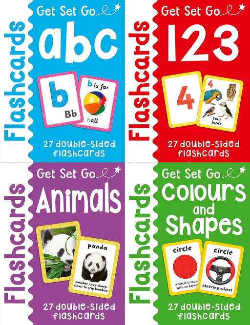Flashcards Tray: Four Sets of 27 Double-Sided Flashcards (Get Set Go) - Ages 3+ - Cards 3-5 Miles Kelly Publishing Ltd