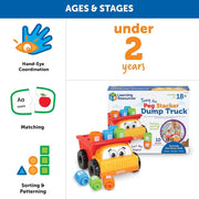 Learning Resources: Tony the Peg Stacker Dump Truck: 10 Pieces - Ages 18+ Months - Educational toy Books2Door