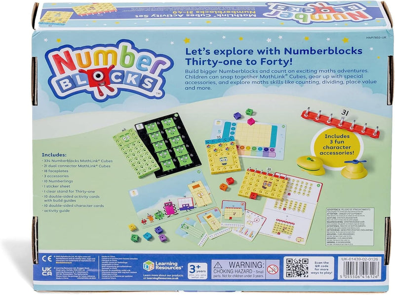 Learning Resources: Numberblocks: MathLink Cubes 31-40 Activity Set - Ages 3+ - Educational Toy 3-5 Learning Resources