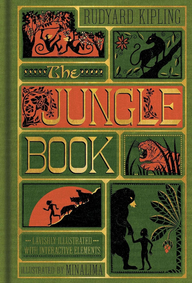 The Jungle Book & Peter Pan by Rudyard Kipling & J. M Barrie (Minalima Edition) 2 Books Box Set - Ages 8+ - Hardback 9-14 Wilco Books