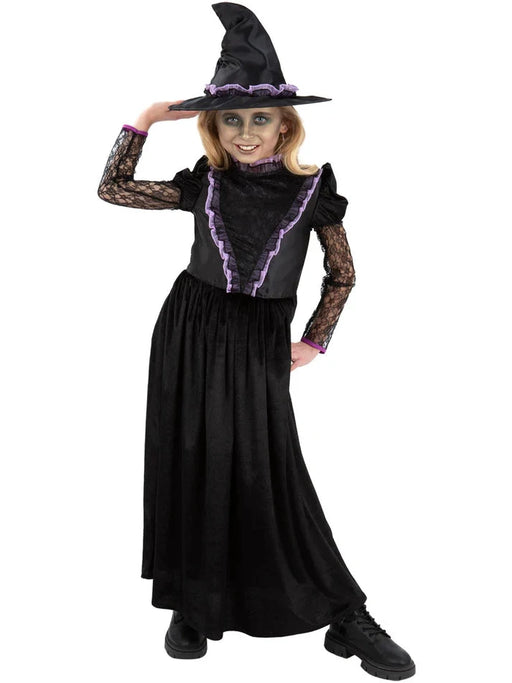 Smiffys Witch from the West Costume with Dress and Hat Kid’s Black Gothic Witch Fancy Dress Outfit 3-5 Smiffys