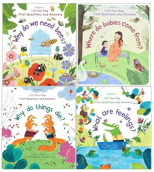 Usborne: Lift-the-Flap First Questions and Answers by Katie Daynes 4 Books Set - Ages 4+ - Board Book 3-5 Usborne Publishing Ltd
