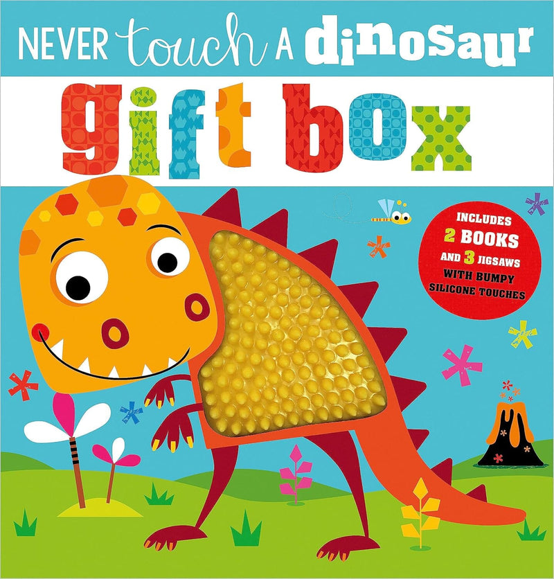 Never Touch a Dinosaur Gift Box by Rosie Greening (Includes 2 Books & 3 Jigsaws with Bumpy Silicone Touches) - Ages 0-5 - Board Book 0-5 Make Believe Ideas