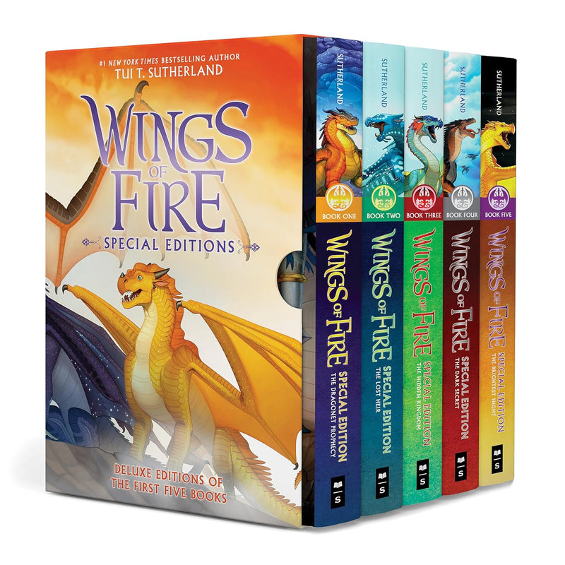Wings of Fire by Tui T. Sutherland 5 Books Special Edition Box Set - Ages 9-14 - Paperback (Sprayed Edges)