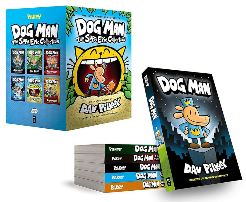 Dog Man: The Supa Epic Collection by Dav Pilkey 6 Books Box Set - Ages 7-9 - Hardback Graphic Novels Scholastic